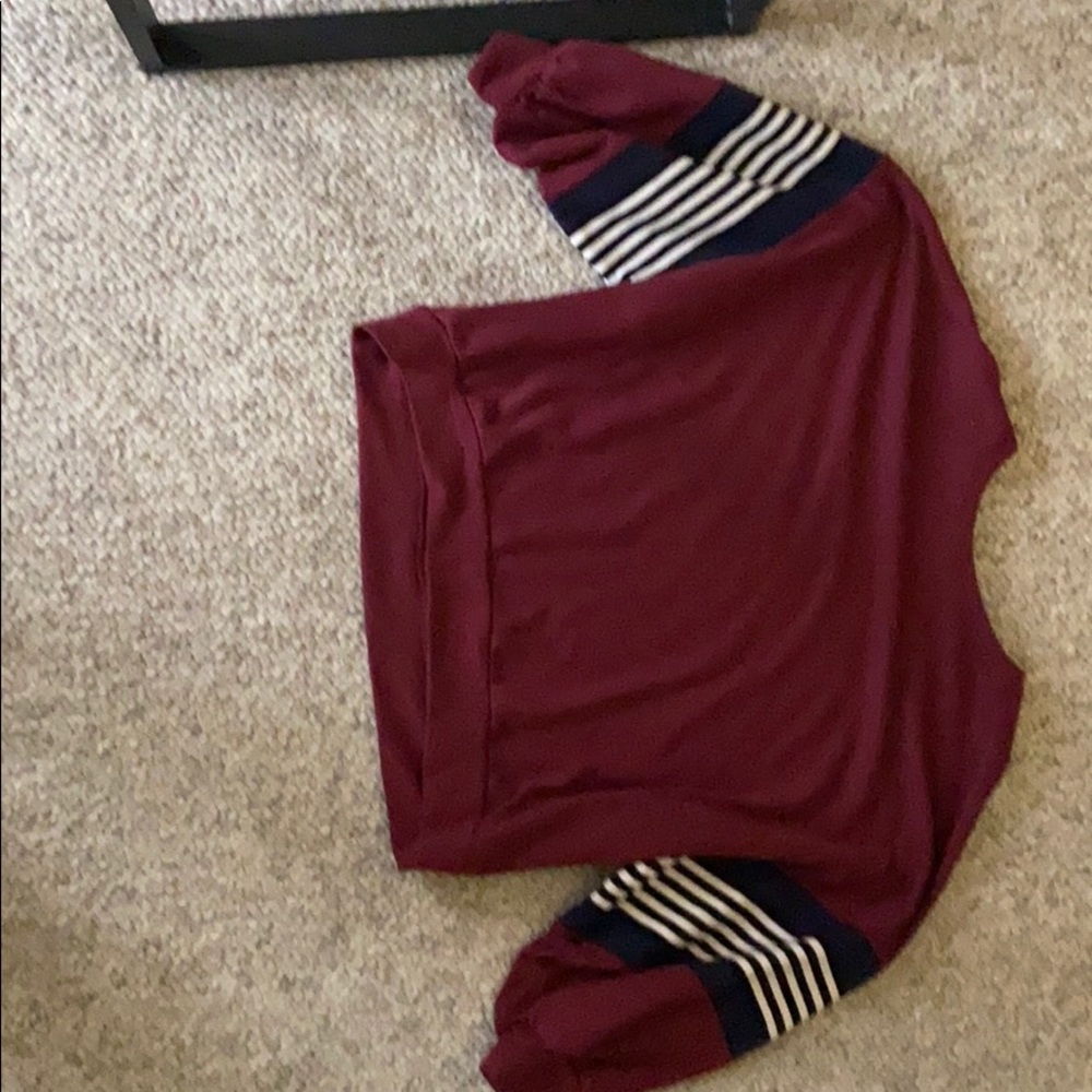 Maroon shirt length sweater